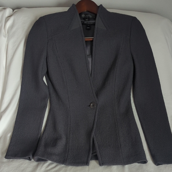 St. John Jackets & Blazers - ST. JOHN Collection Luxury Charcoal Knit Blazer & Silk Camisole Set
